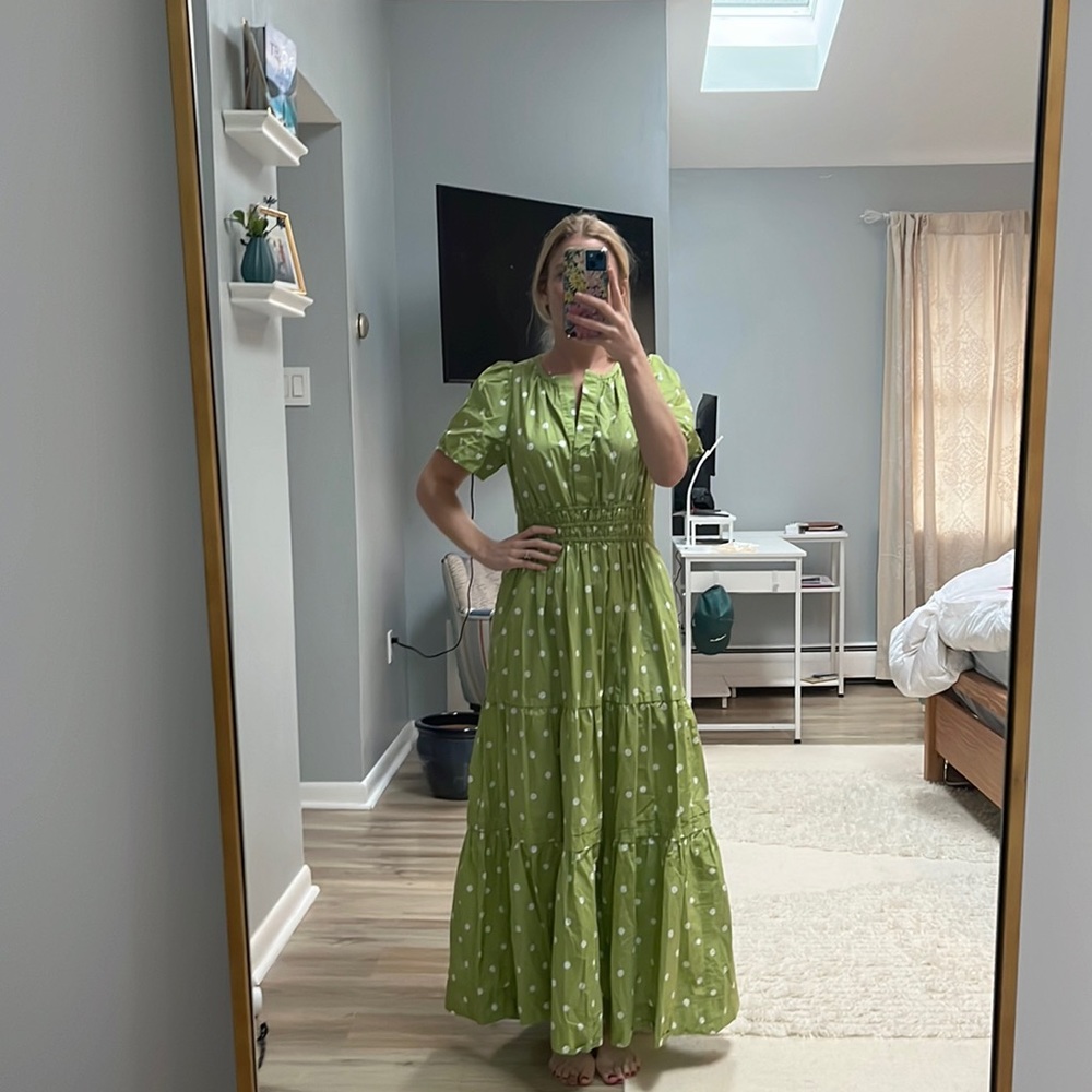 Line Green polka dot dress from anthro.